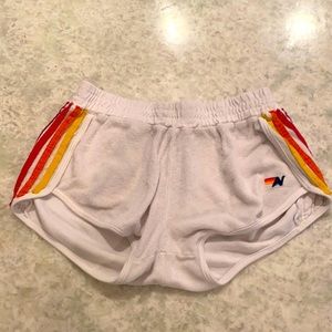 Aviator Nation 5 Stripe Shorts - White